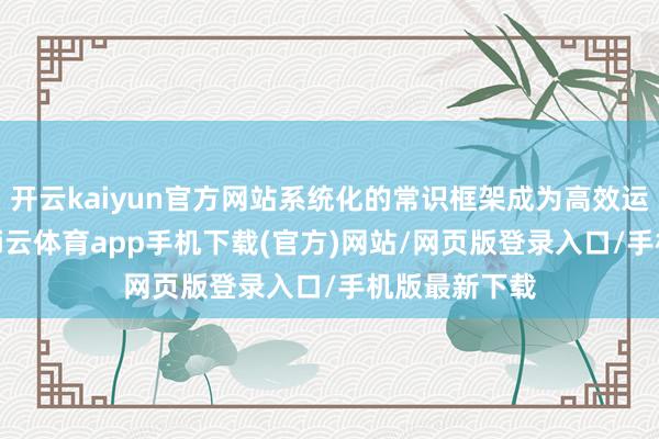 开云kaiyun官方网站系统化的常识框架成为高效运营的要津-kai云体育app手机下载(官方)网站/网页版登录入口/手机版最新下载